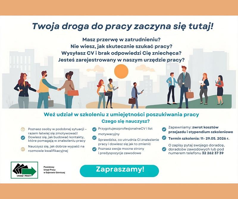 Grafika informująca o wydarzeniu Klub Pracy